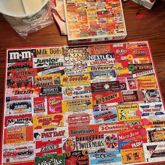 Candy Wrappers 1000pc Puzzle ~ White Mountain thicker pieces - Picture 2 of 6